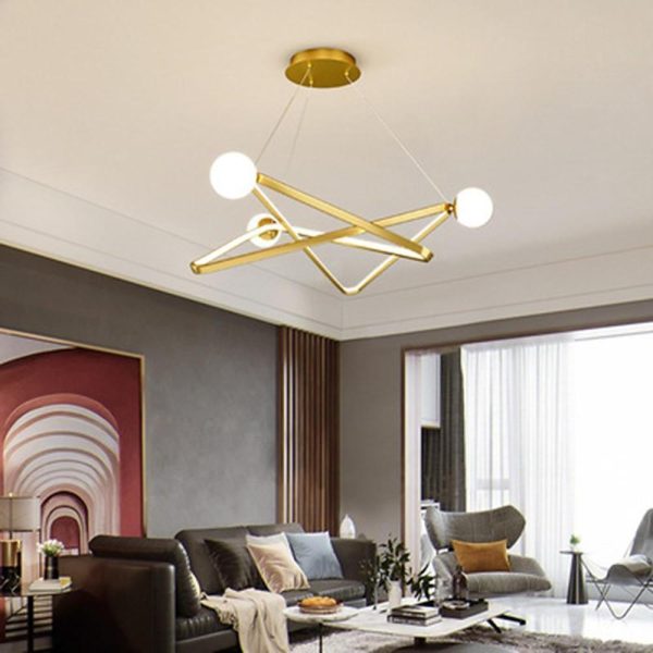 Geometric Design LED Modern Chandeliers Glass Pendant Lights Hanging Lamp - Image 2