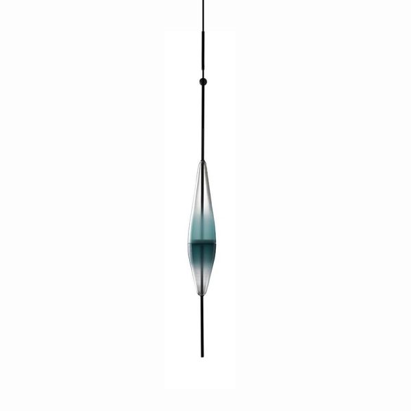 1 Bulb Gradient Blue Glass Pendant Light Modern Industrial Pendant Lamp - Image 5