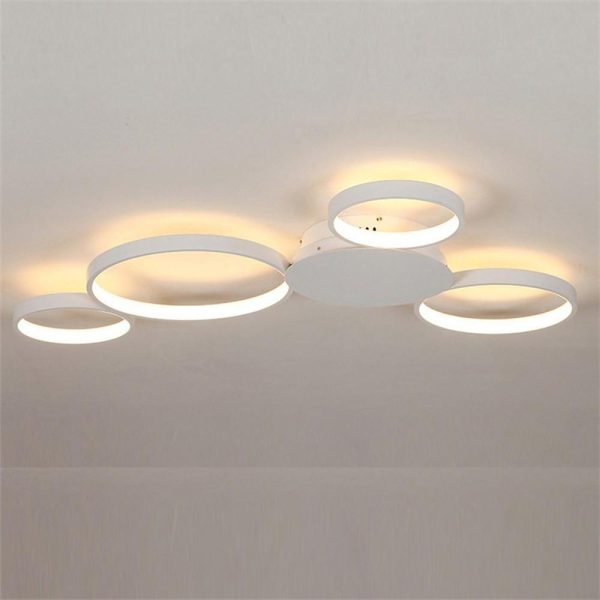 4 Circle Modern Silica Gel LED Flush Mount Ceiling Light for Living Room - Image 4