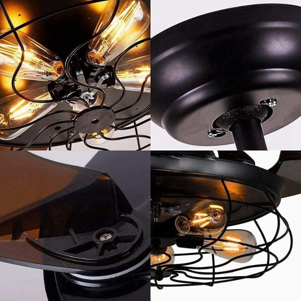 3 Bladed Farmhouse Retractable Ceiling Fan with Light - Image 12