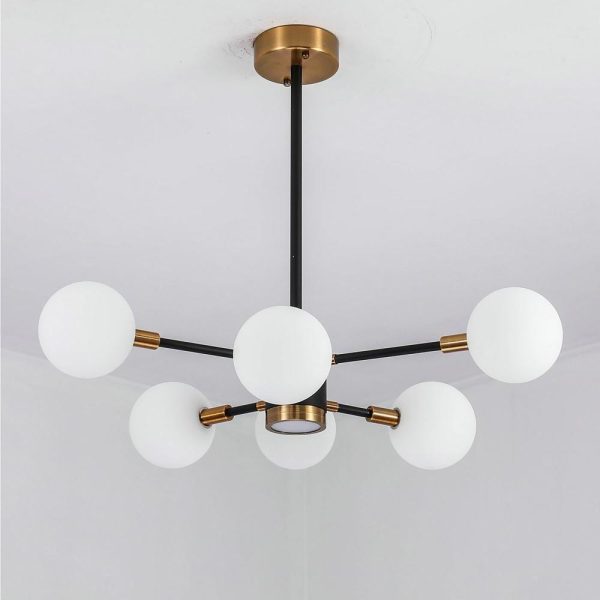 6-light LED Glass Metal Modern Chandeliers Kitchen Island Lighting - Image 8