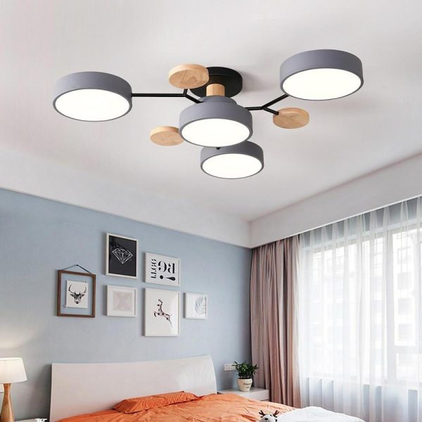 Sputnik Artistic Bedroom Lights Chandeliers Metal Wood Bamboo Baby Kids Lights Ceiling Lights - Image 3