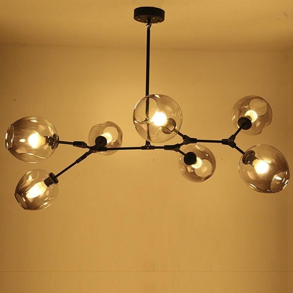 Globe Sputnik Industrial Glass Chandelier Modern Lighting with Customizable Color Shades - Image 10