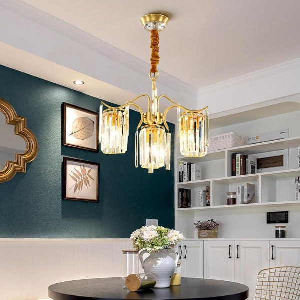 Classical 11-lights LED Copper Glass Crystal Modern Chandeliers - Image 2