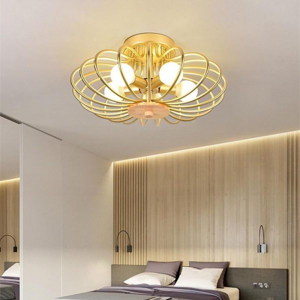 Globes Metal Intricate Modern LED Flush Mount Ceiling Light for Bedroom - Image 2