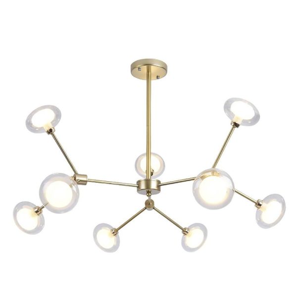 9-light Glass LED Nordic Sputnik Chandeliers Hanging Ceiling Lights - Image 10