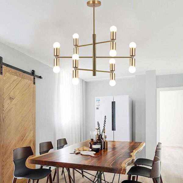 6 Lights LED Modern Sputnik Chandelier Pendant Light Hanging Lamp - Image 3