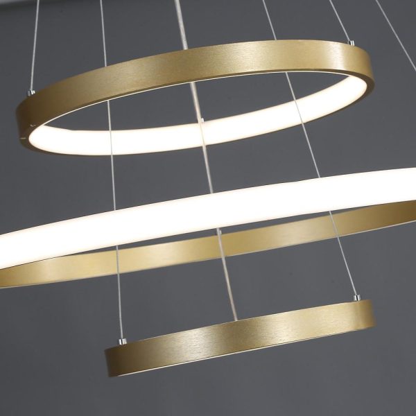 Circles Dimmable LED Adjustable Gold Contemporary Chandeliers Island Lights - Image 11