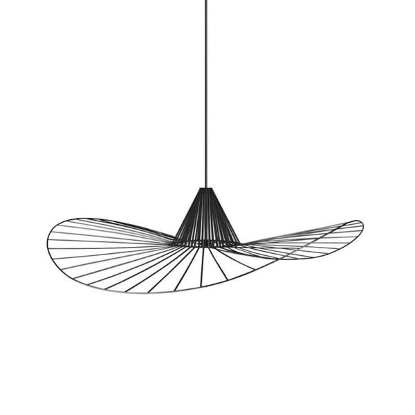 Hat Shaped Metal Linear LED Black Modern Pendant Light Hanging Lamp - Image 8