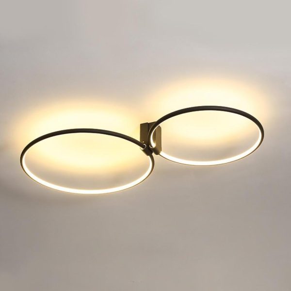 2 Circle Metal Abstract LED Flush Mount Ceiling Light for Bedroom - Image 5