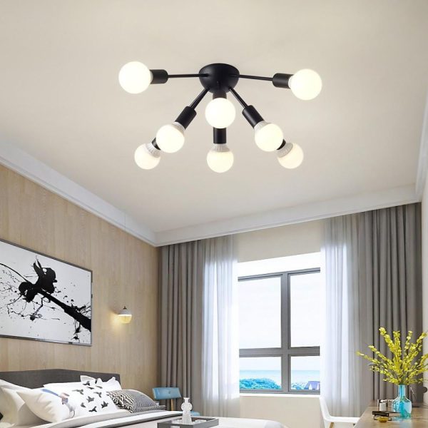 8 Light Cluster Gold Flush Mount Light Modern Metal LED Ceiling Light - Image 4