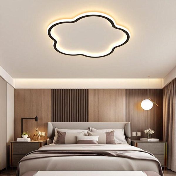 Could Shaped White Black Flush Mount Light for Restaurant Study Bedroom - Image 2