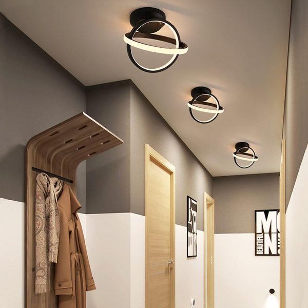 Creative Circles LED Black Modern Ceiling Lights Flush Mount Lighting - Image 3