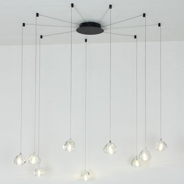 Contemporary Cluster Design Raindrop Chandelier Metal Crystal Ceiling Light - Image 2