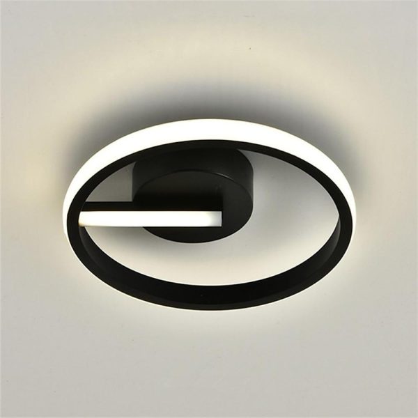 Rounded Corners Triangle Unique Modern Black Flush Mount Light LED Ceiling Light - Image 4