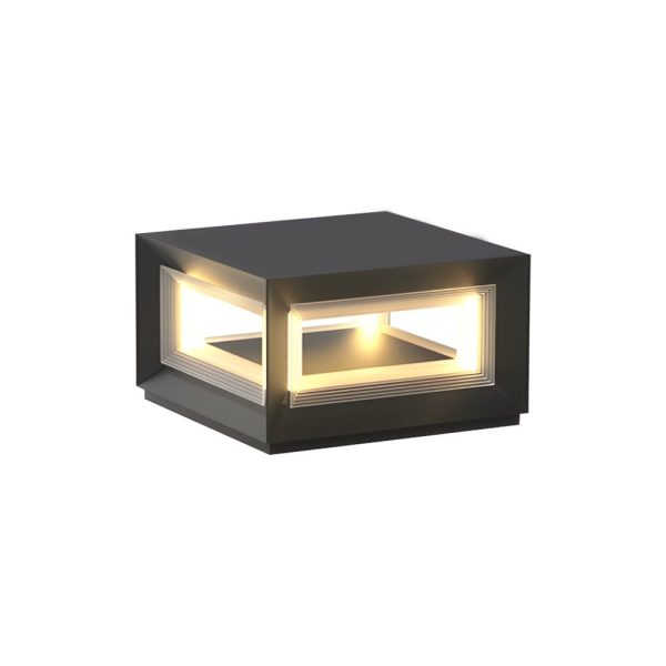 Creative Square Frame Waterproof Black Modern Solar Fence Post Lights - Image 8