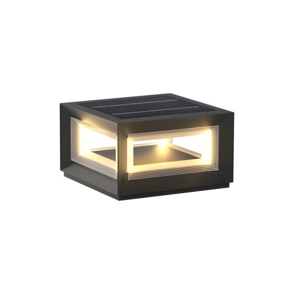 Creative Square Frame Waterproof Black Modern Solar Fence Post Lights - Image 7