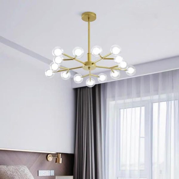 25 Lights LED Cluster Glass Bubble Sputnik Chandelier Hanging Ceiling Lights - Image 5