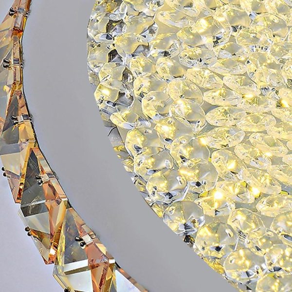 16'' Rounded Antique Painted Metal Crystal LED Modern Ceiling Lights - Image 9