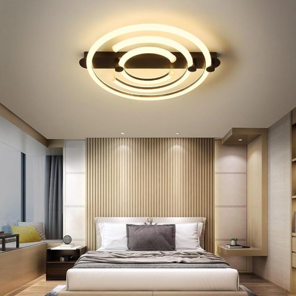 Circular Abstract LED Flush Mount Ceiling Light for Bedroom - Image 6