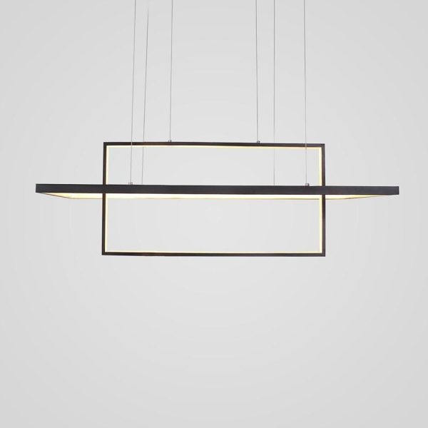 2 Rectangular LED Black Modern Pendant Lighting Hanging Ceiling Lights - Image 8