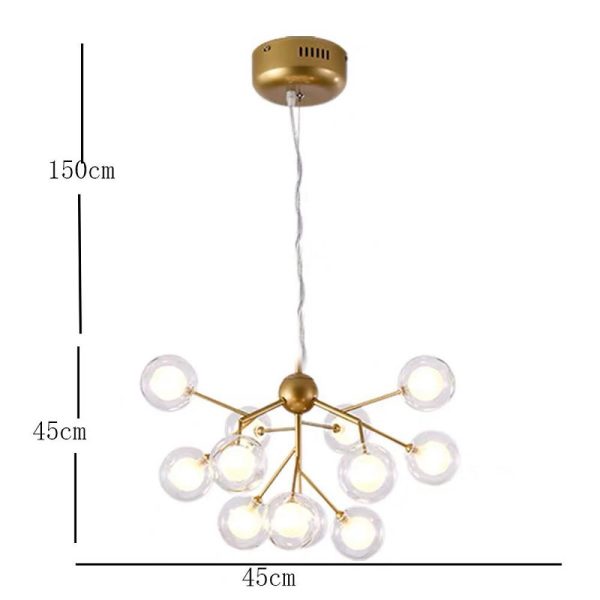 Sputnik Cluster Chandelier Light Metal Glass LED Chandelier 12 Bulbs - Image 9