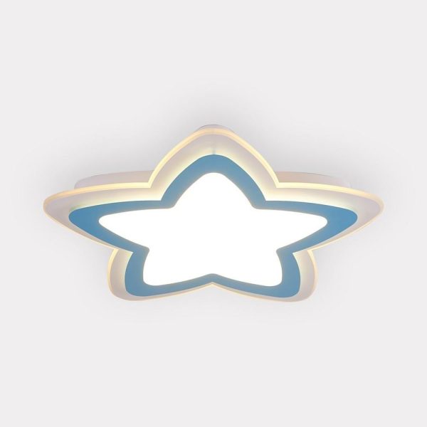 Star Shape Metal Flush Mount White Ceiling Light with a Finish and Single LED Light - Image 4