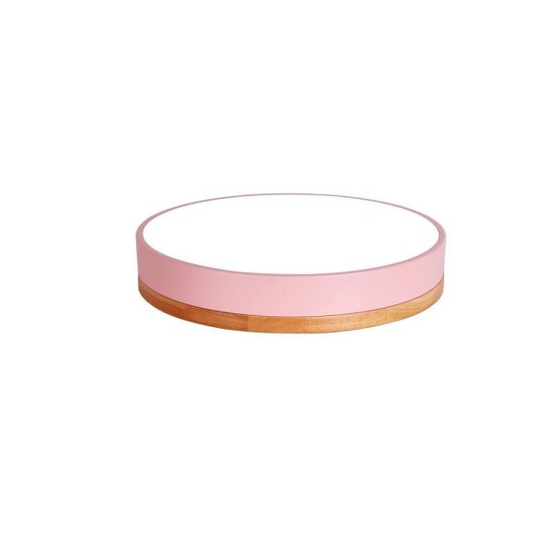 Circular Drum Flush Mount Light Metal Bamboo LED Bedroom Ceiling Lights for Baby Kids - Image 7