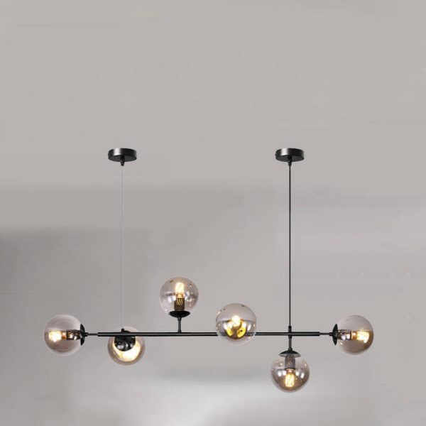 Nordic Minimalist Colorful Orb Hardware Glass 6-Light Island Light Chandelier - Image 17
