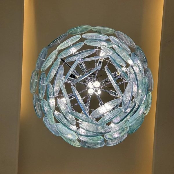 Traditional French Flower Shaped Iron Glass 5/9/12 Light Chandelier For Living Room - Image 9
