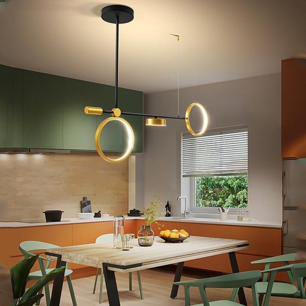 2 Circles LED Nordic Hanging Ceiling Lights Island Lights Chandeliers - Image 2