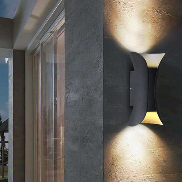 Curved LED Up and Down Lighting Waterproof Modern Outdoor Wall Lights - Image 6