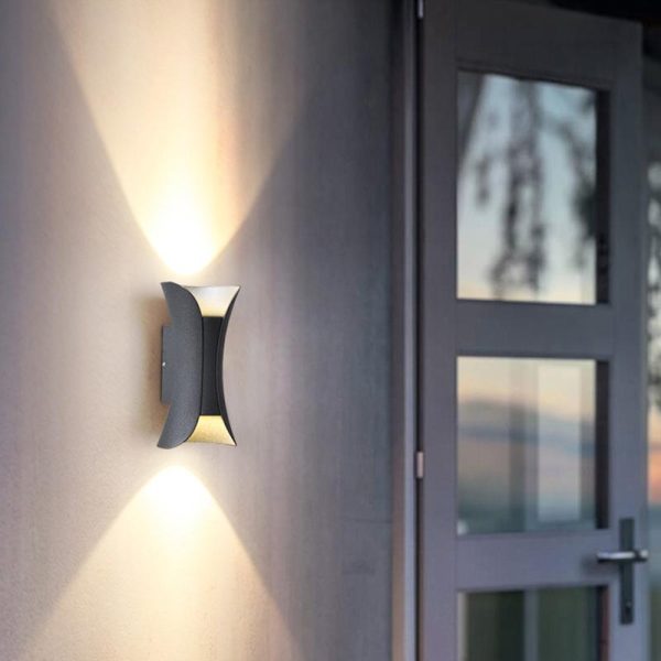 Curved LED Up and Down Lighting Waterproof Modern Outdoor Wall Lights - Image 5