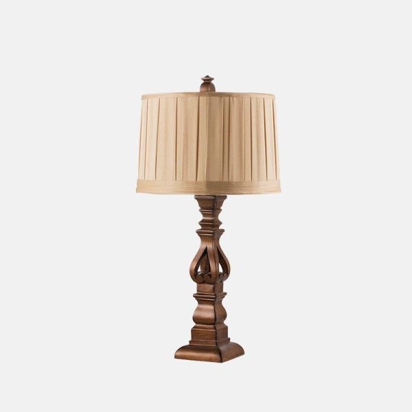 Stripe Drum Shade Antique Rustic Style Tower Table Lamp - Image 7