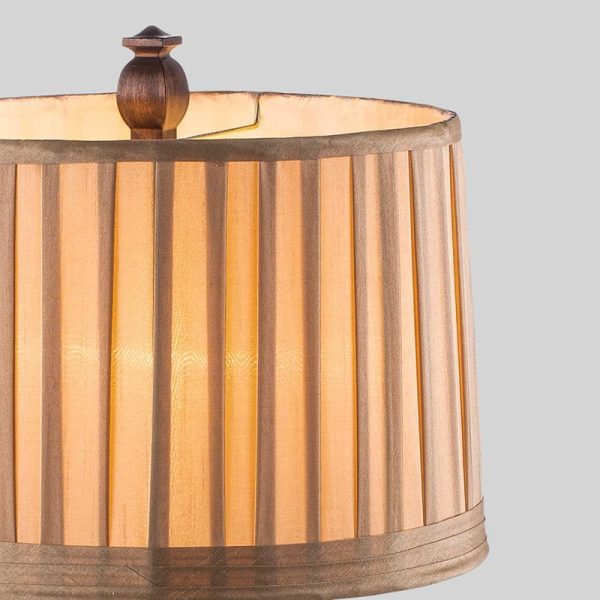 Stripe Drum Shade Antique Rustic Style Tower Table Lamp - Image 9
