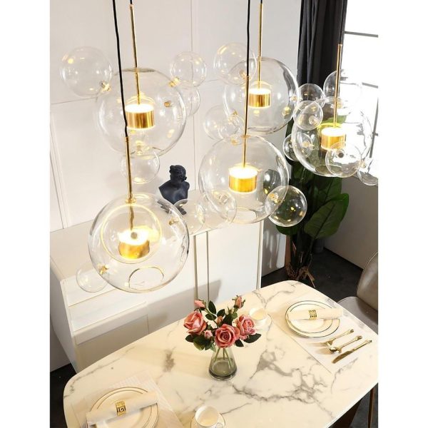 Globe Bubble Glass Pendant Light Modern Pendant Lighting - Image 5