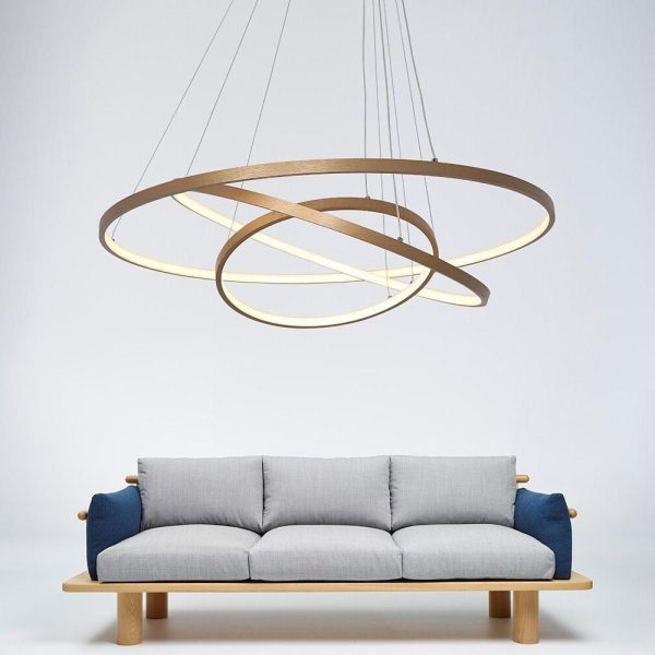 3 Ring Intterweaved Circle Design Pendant Lighting Aluminum Acrylic LED Ceiling Light - Image 6