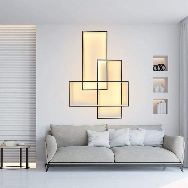 Rectangular Hybrid Modern Flush Mount Ceiling Light With 1 Central LED Light - Image 7