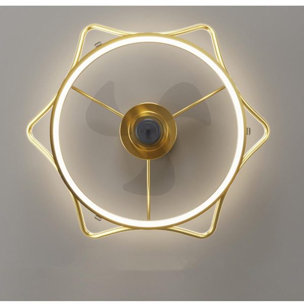 Crown Shaped Bedroom Ceiling Fans with LED lights Gold Bladeless Ceiling Fan Light - Image 6
