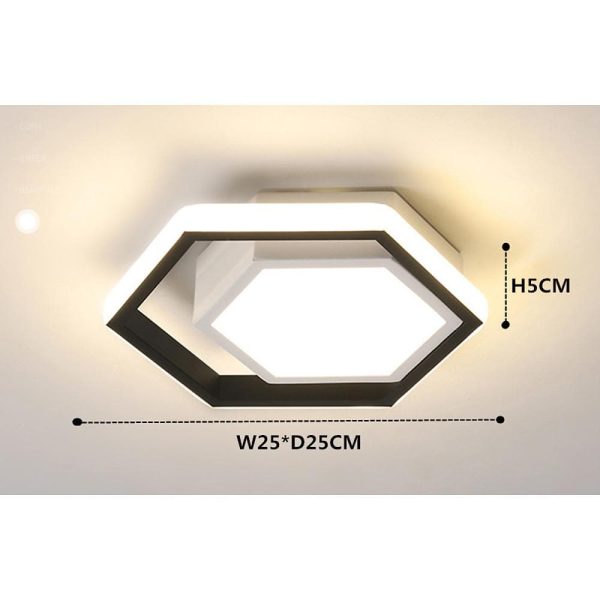Hexagon Shaped LED Modern Flush Mount Lighting Ceiling Lights Hanging Light - Image 5