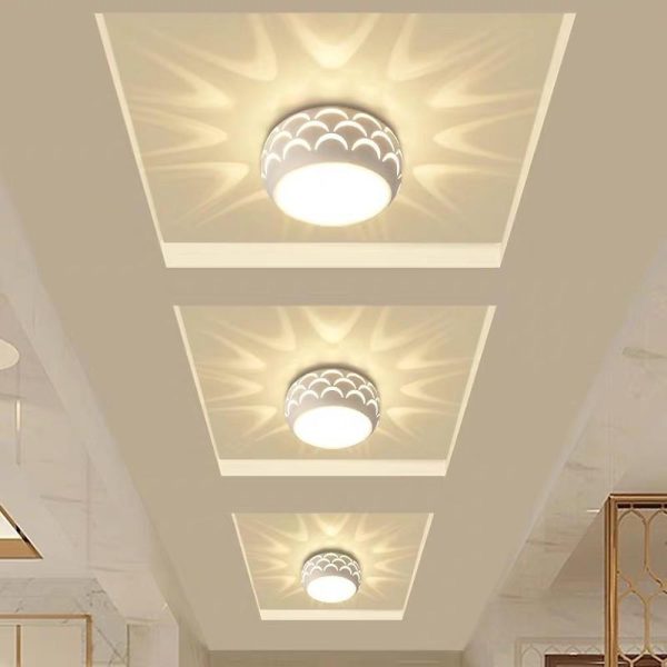 Globe Modern Flush Mount Drum Light Hallway Entryway LED Ceiling Light - Image 6