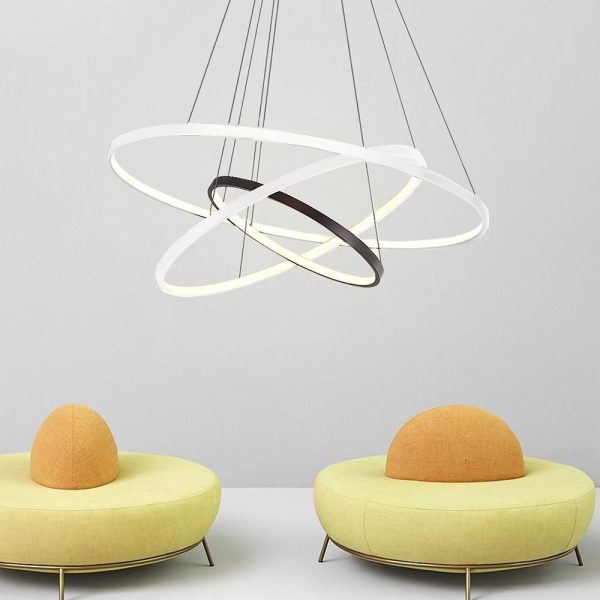 Adjustable Circles LED Dimmable with Remote Modern Chandeliers Pendant Light - Image 3
