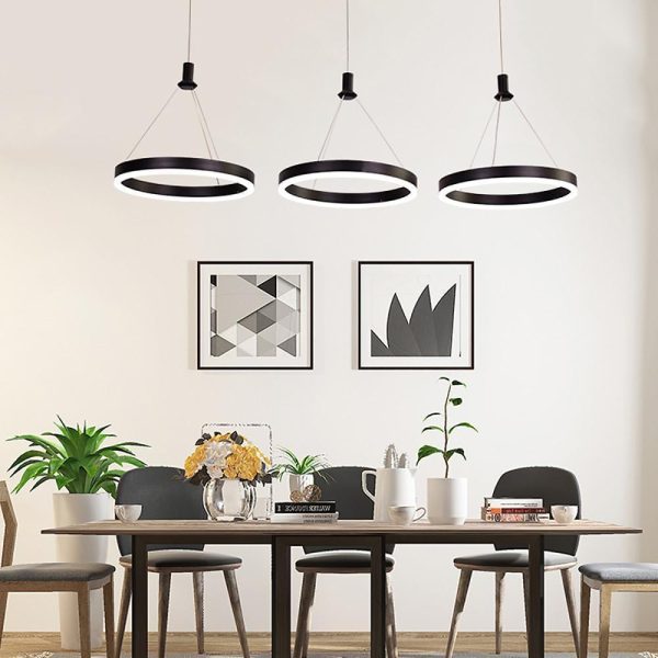 3-ring Dimmable LED Modern Chandeliers Pendant Light Hanging Lamp - Image 3