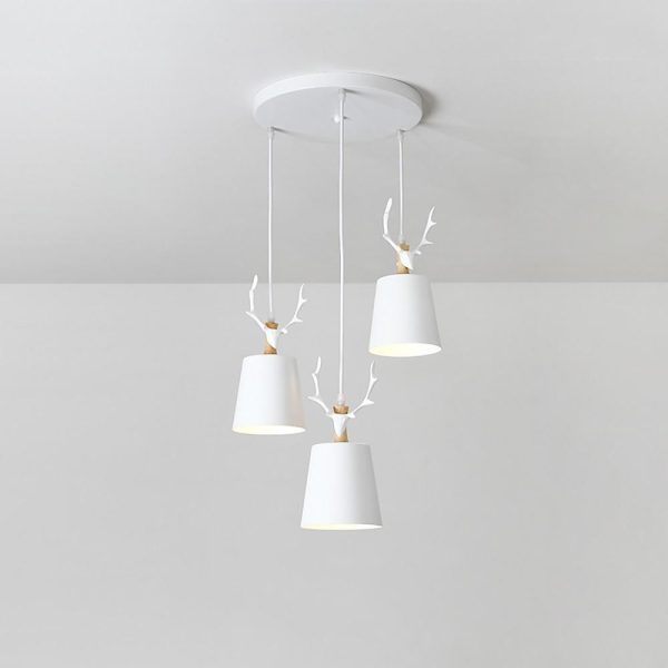 3-light Antler Design LED Classic Chandelier Pendant Light Hanging Lamp - Image 6