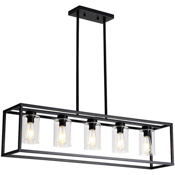 Box Lanterns Rectangular Chandelier Industrial Foyer Chandelier Dining Room Chandelier - Image 2