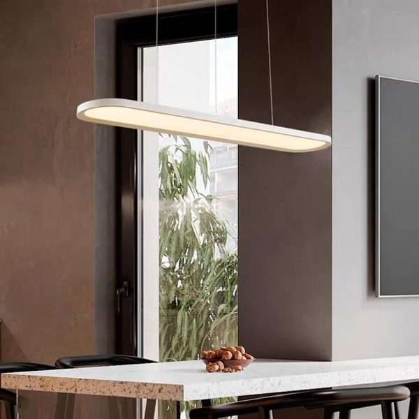 Rounded Corners Strip LED Modern Pendant Lighting Chandelier Hanging Lamp - Image 4