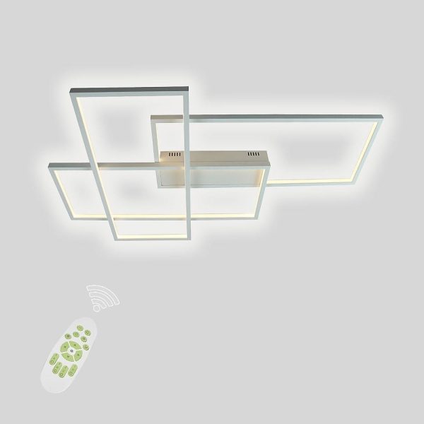 Rectangular Hybrid Modern Flush Mount Ceiling Light With 1 Central LED Light - Image 15