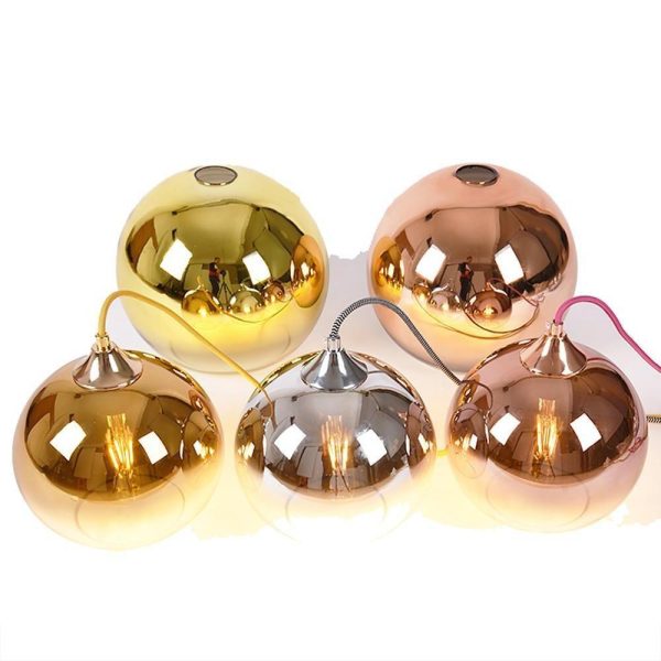 Gradient Color Glass Metal Globe Kitchen Island Pendant Lighting Ceiling Light - Image 5