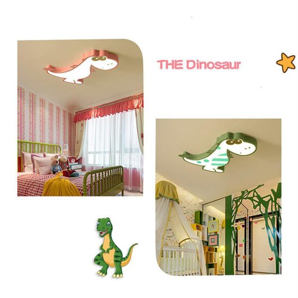 Cartoon Dinosaur Design LED Dimmable Nordic Flush Mount Ceiling Lights - Image 7