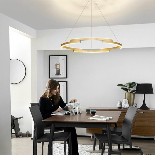 Geometrical Circular LED Modern Chandeliers Kitchen Island Lighting - Image 2